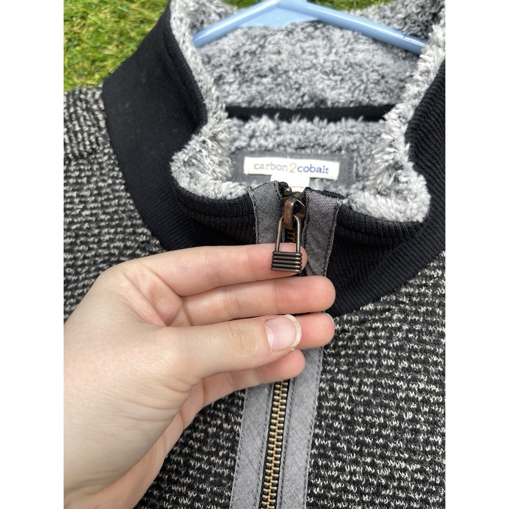 Carbon2Cobalt Sherpa Jacket Mens Large Dark Gray Full Zip Deep Pile Transcendent - Picture 8 of 12